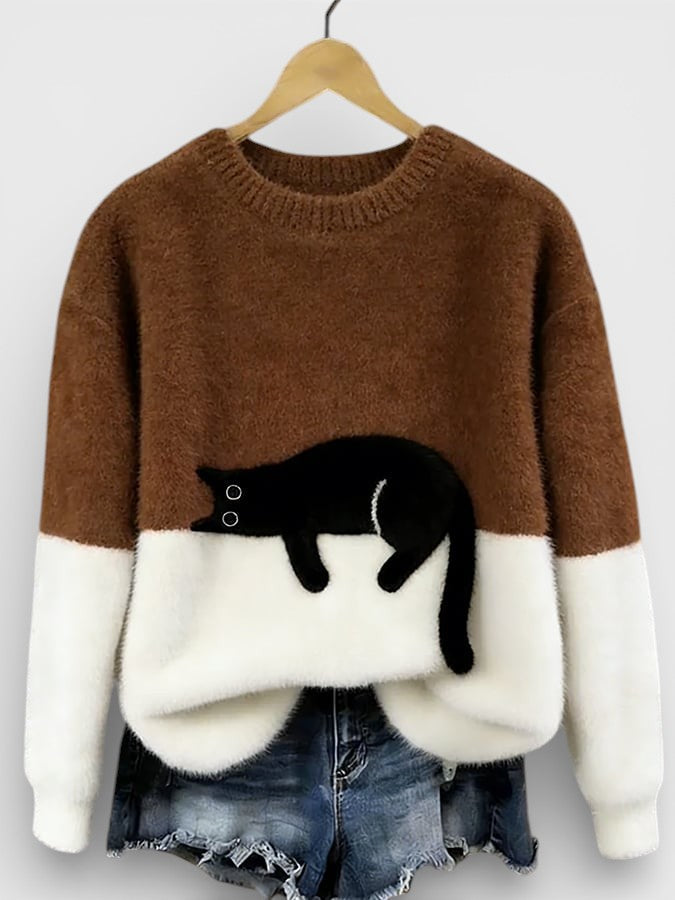 Sudadera con estampado de gato
