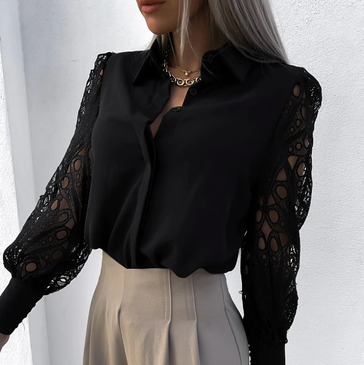 Blusa de cuello elegante