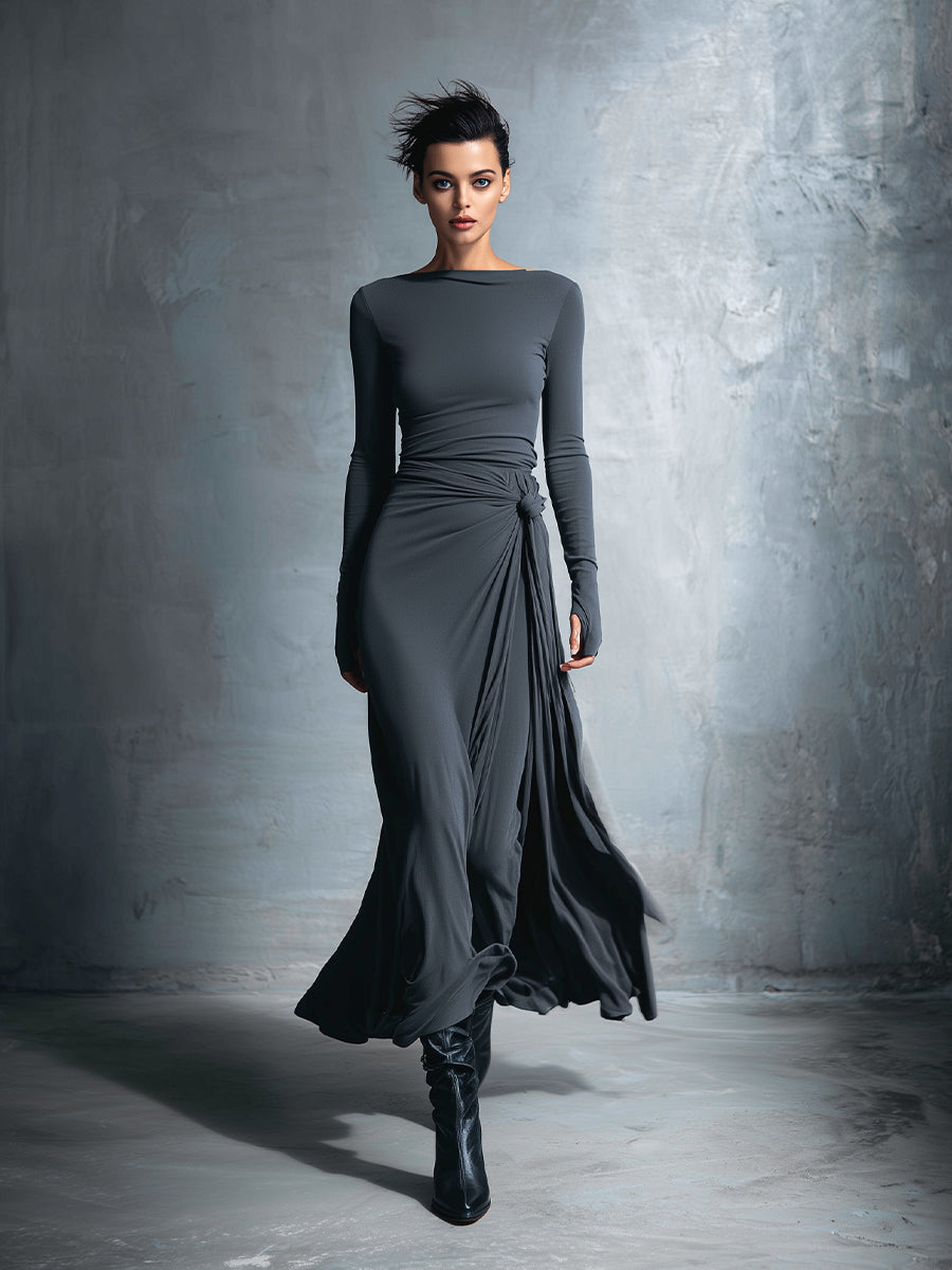 Vestido con botón lateral