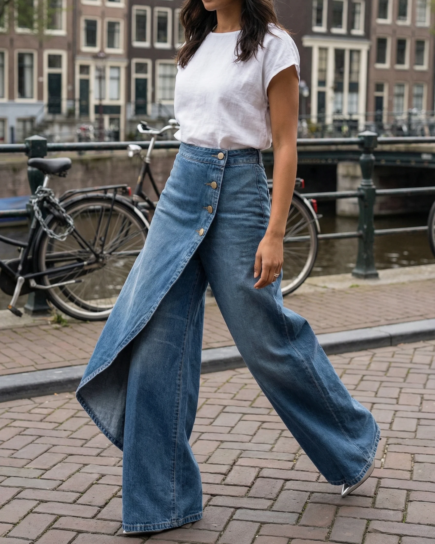 Pantalón vaquero cruzado