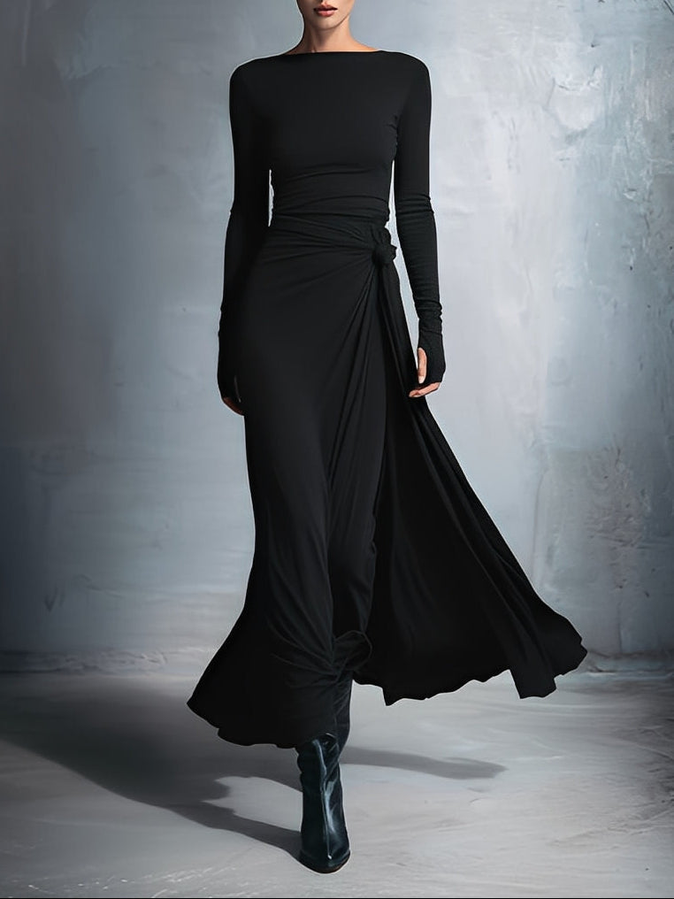 Vestido con botón lateral