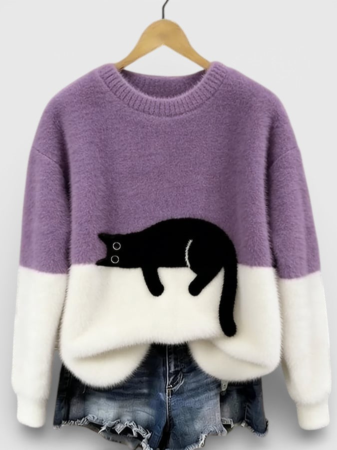 Sudadera con estampado de gato