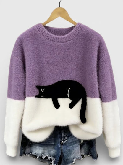 Sudadera con estampado de gato