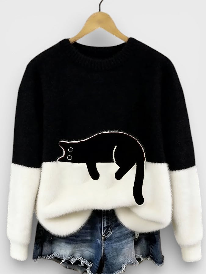 Sudadera con estampado de gato