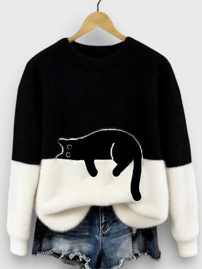 Sudadera con estampado de gato