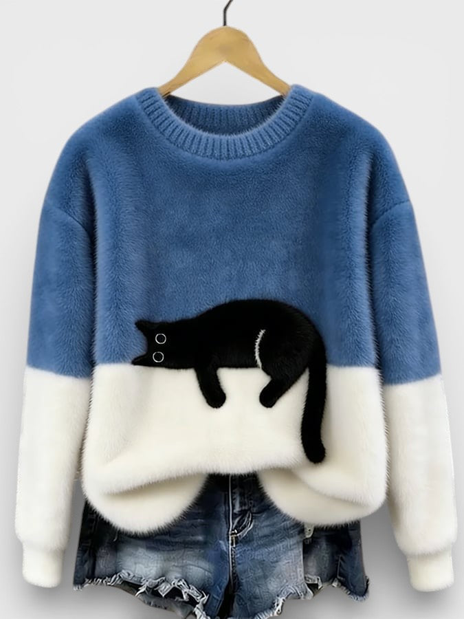 Sudadera con estampado de gato