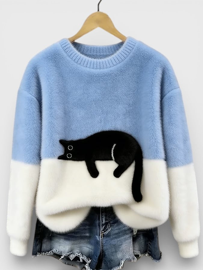 Sudadera con estampado de gato