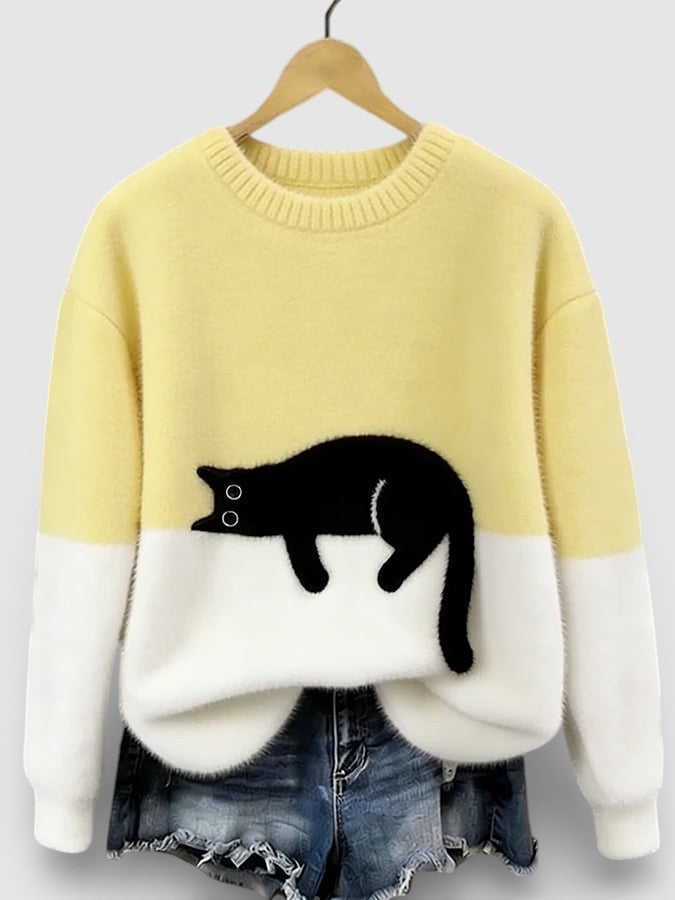 Sudadera con estampado de gato