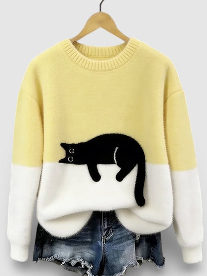 Sudadera con estampado de gato
