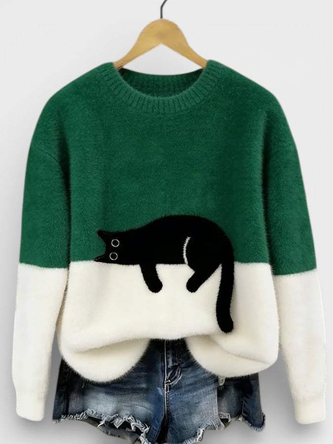 Sudadera con estampado de gato
