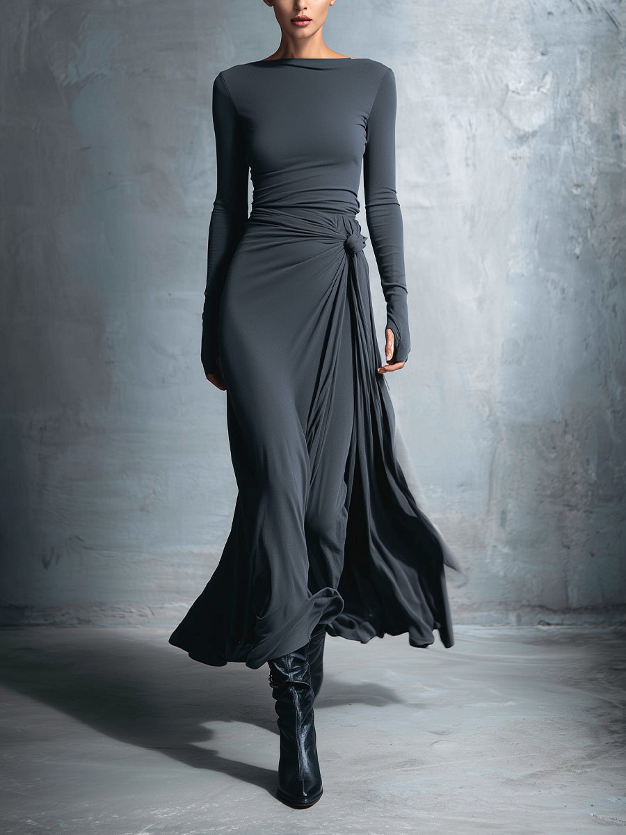 Vestido con botón lateral