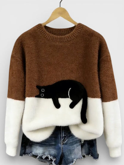 Sudadera con estampado de gato