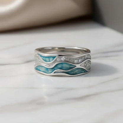 Turquesa - Anillo de Olas Turquesa
