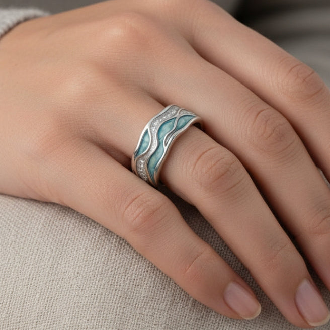 Turquesa - Anillo de Olas Turquesa