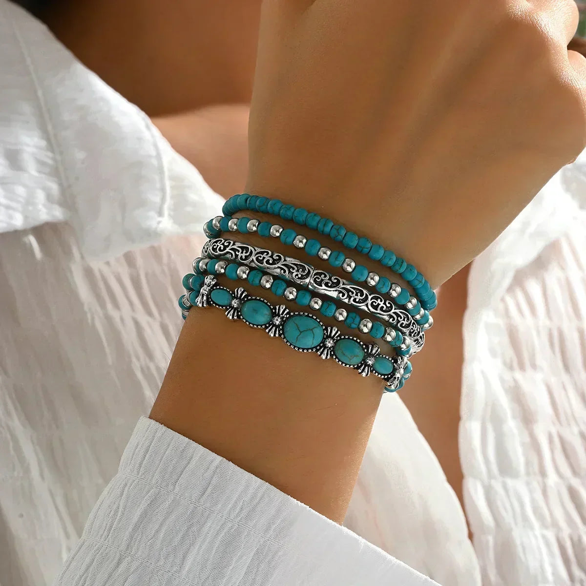 Turquesa - Set de Pulseras Boho