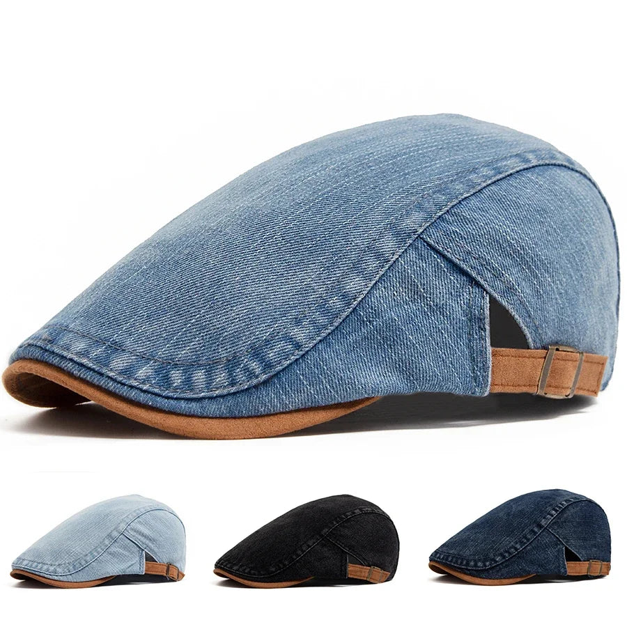 Gorra plana denim premium