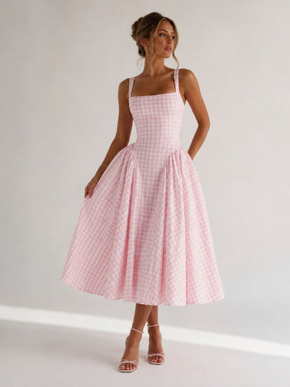 Vestido elegante a cuadros