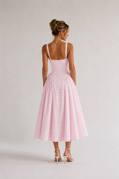 Vestido elegante a cuadros