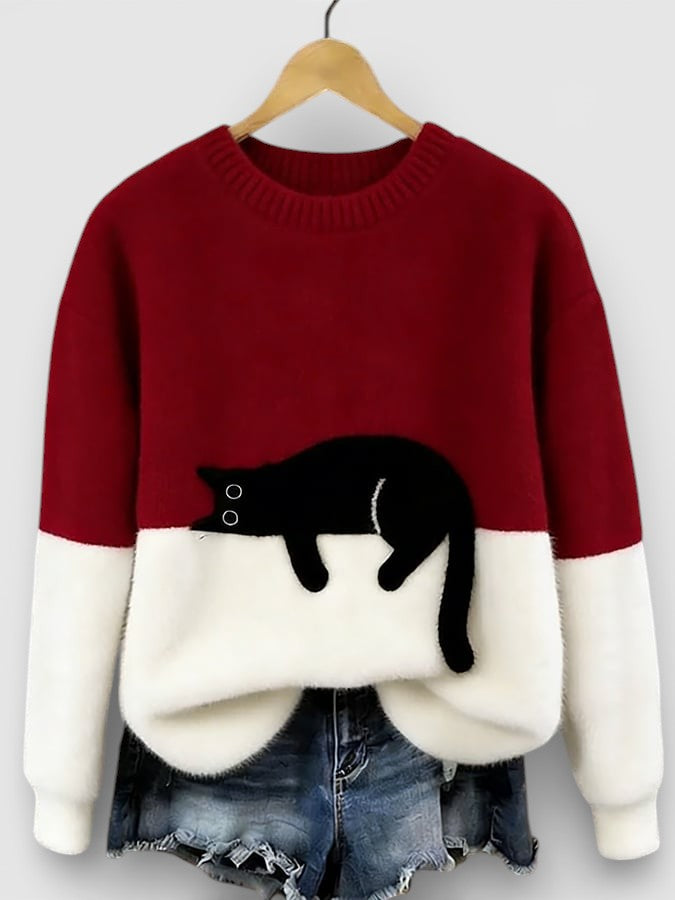 Sudadera con estampado de gato