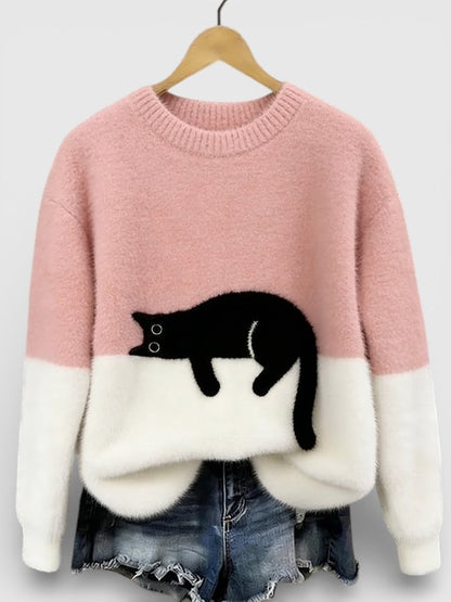 Sudadera con estampado de gato