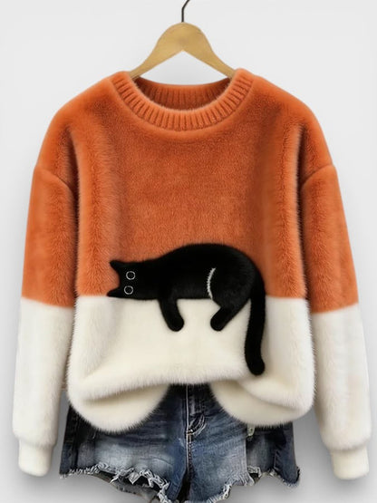 Sudadera con estampado de gato