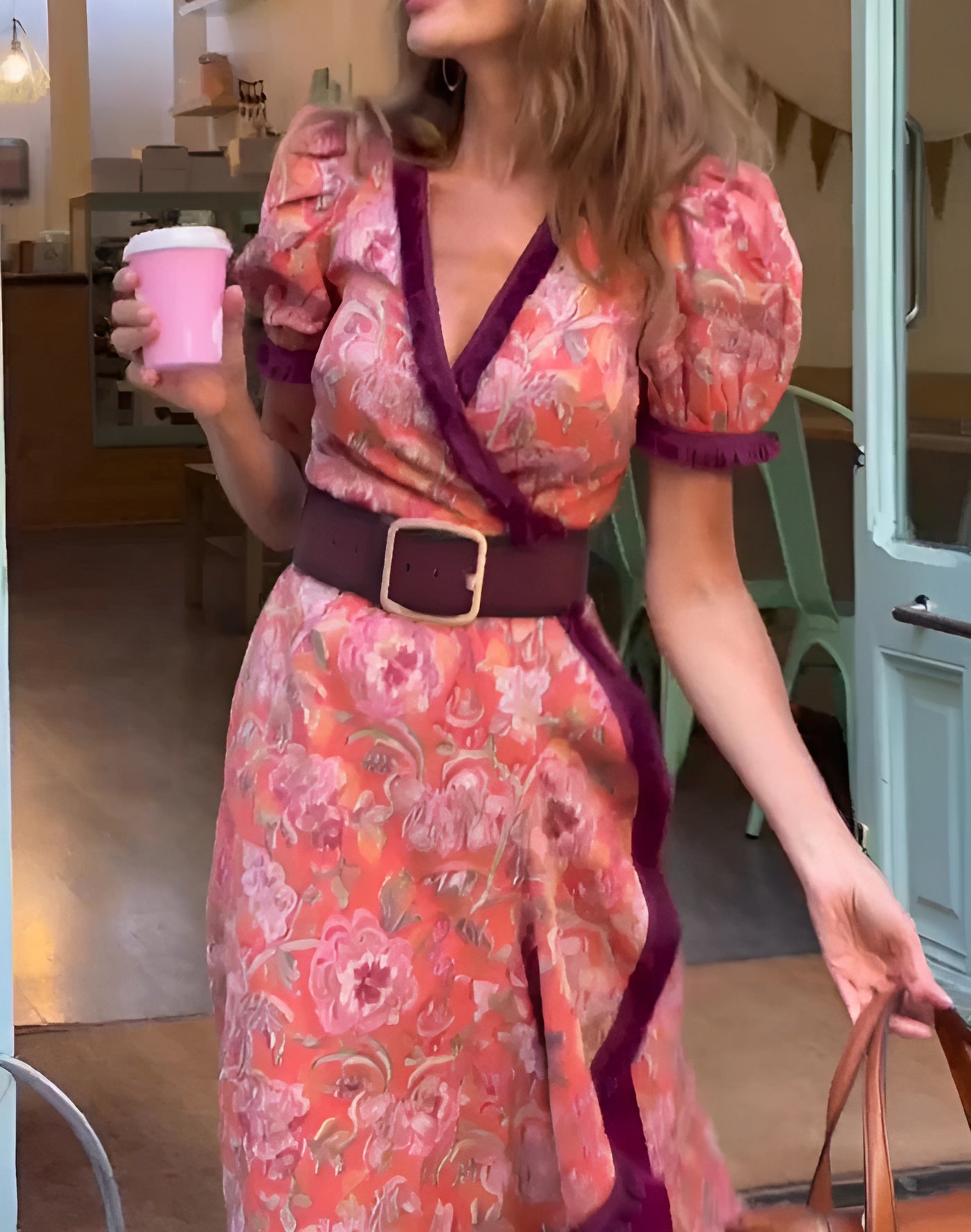 Vestido elegante de manga corta