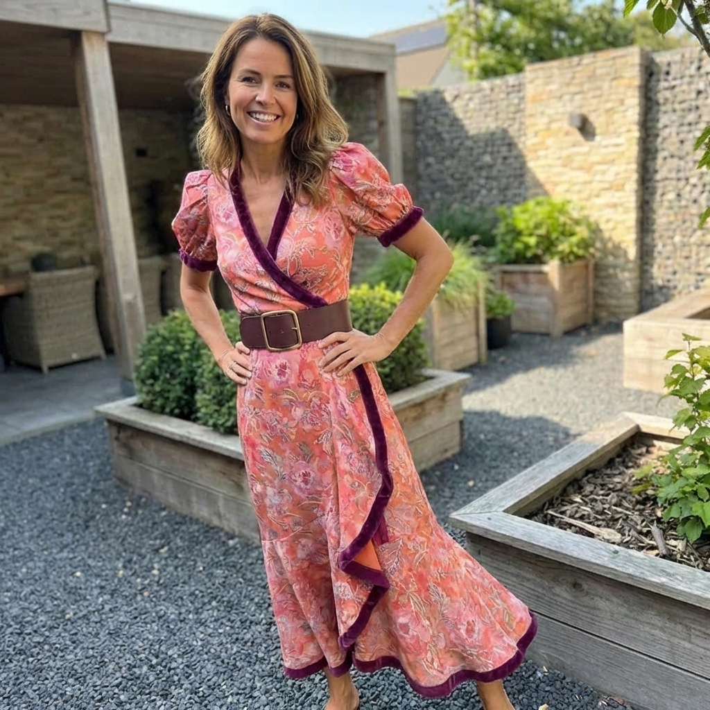 Vestido elegante de manga corta
