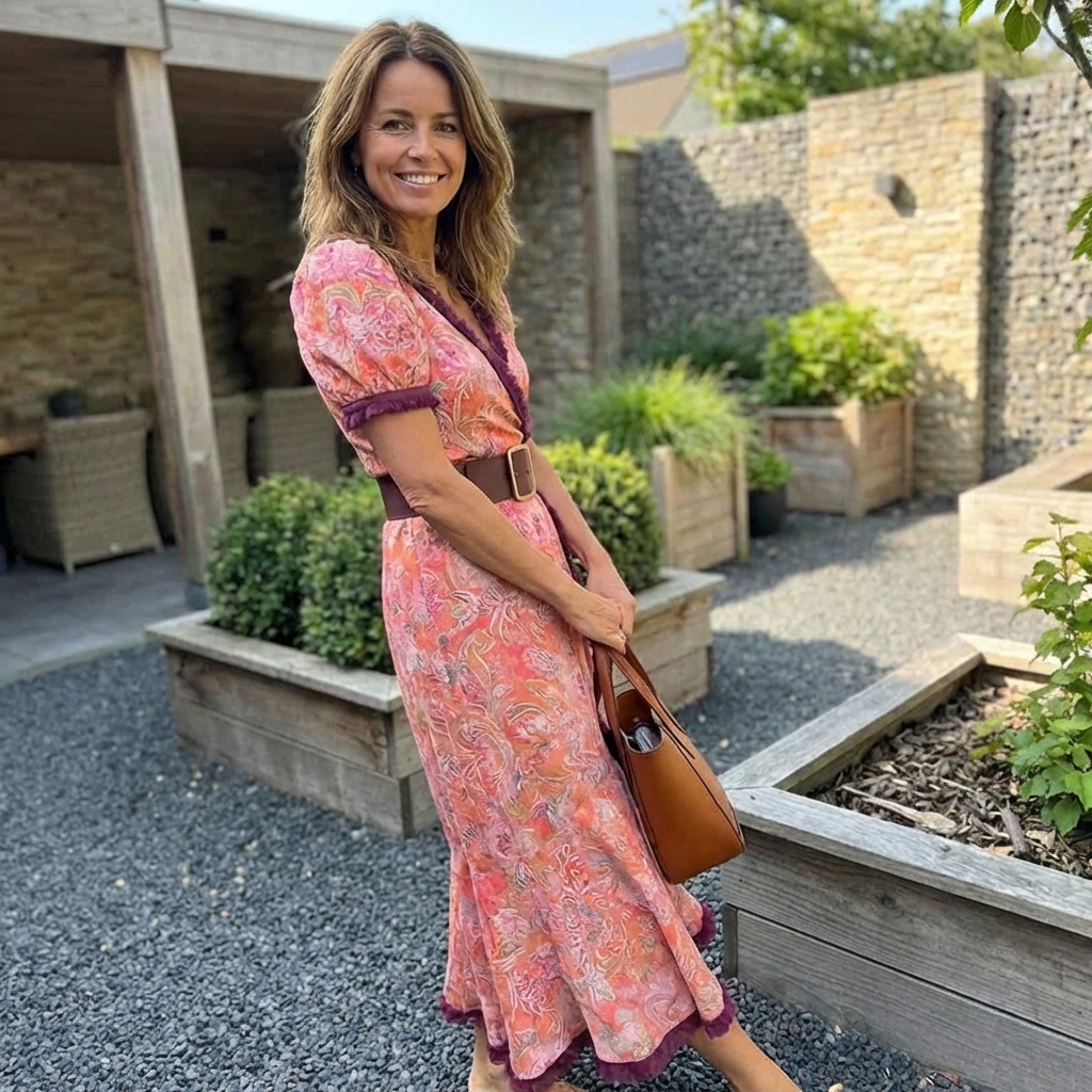 Vestido elegante de manga corta
