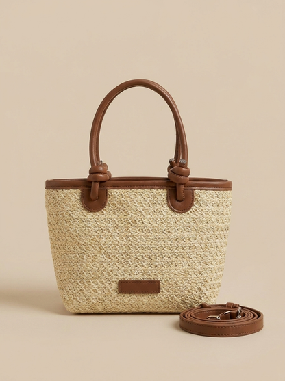 Bolso mini de rafia trenzada