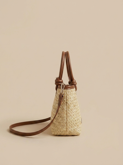 Bolso mini de rafia trenzada