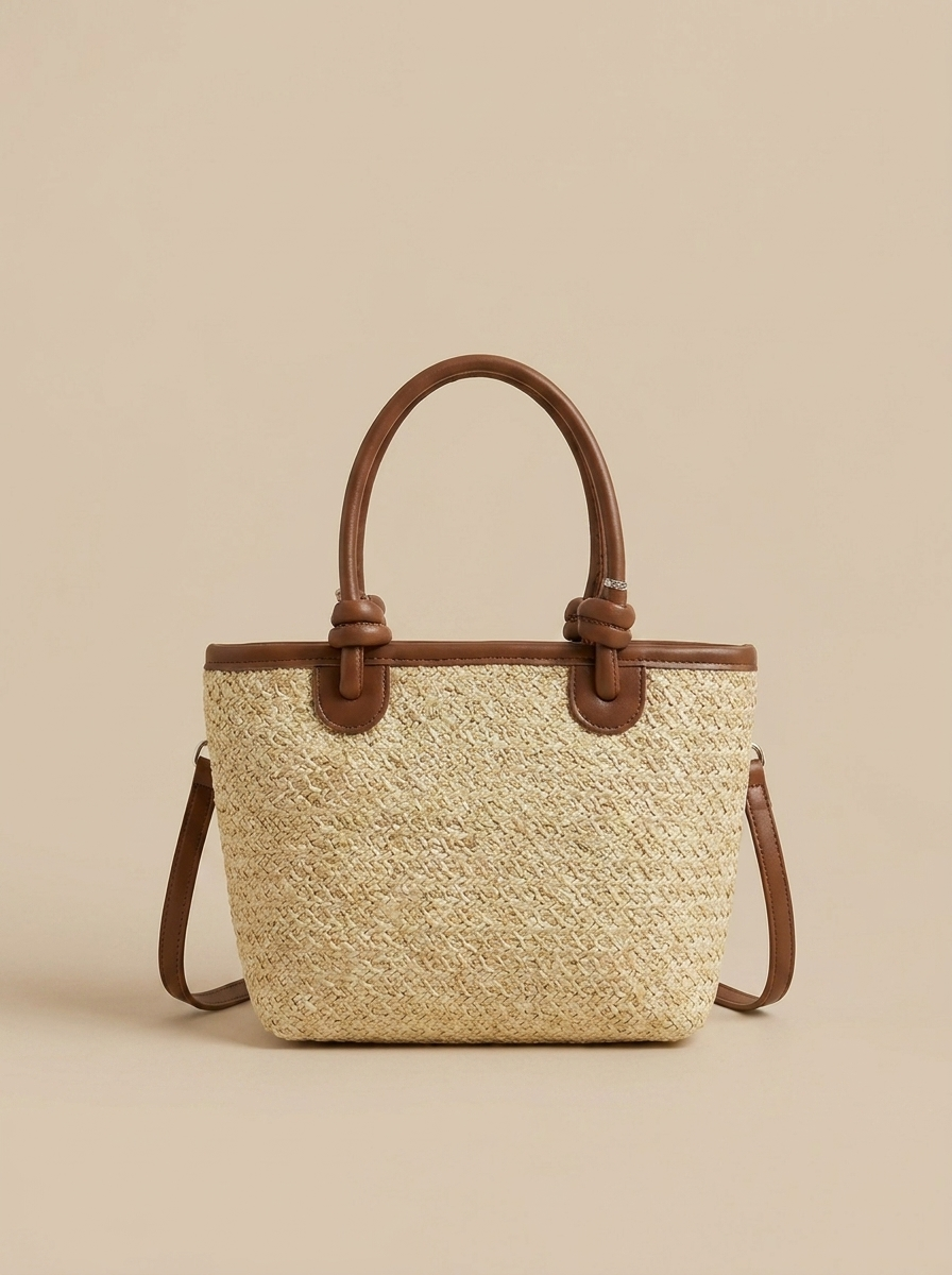 Bolso mini de rafia trenzada