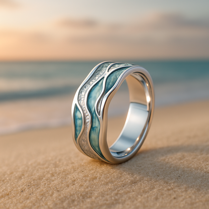 Turquesa - Anillo de Olas Turquesa