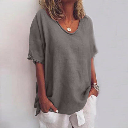Blusa versátil de lino