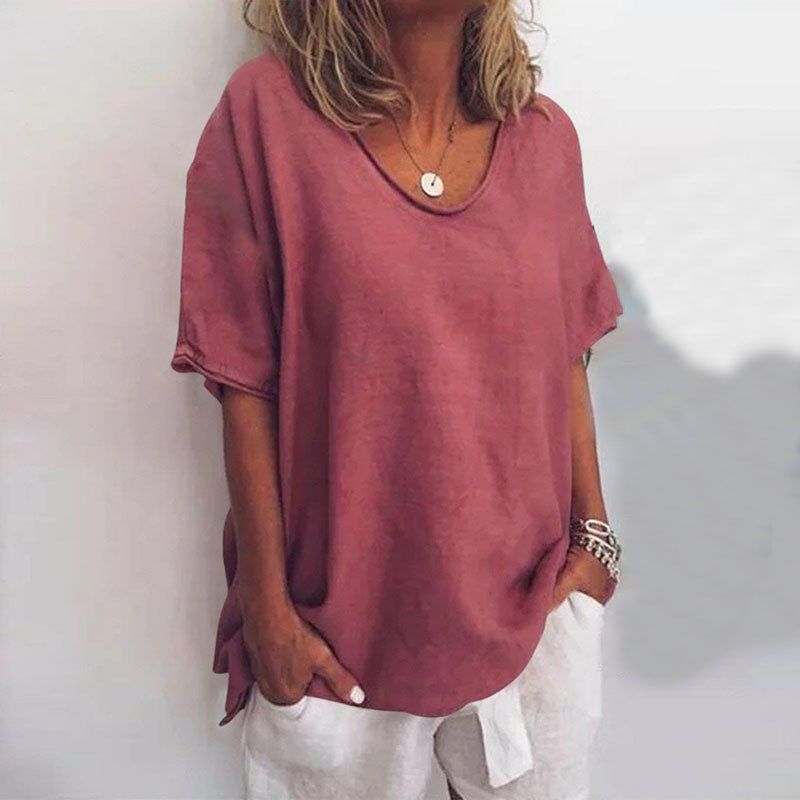 Blusa versátil de lino